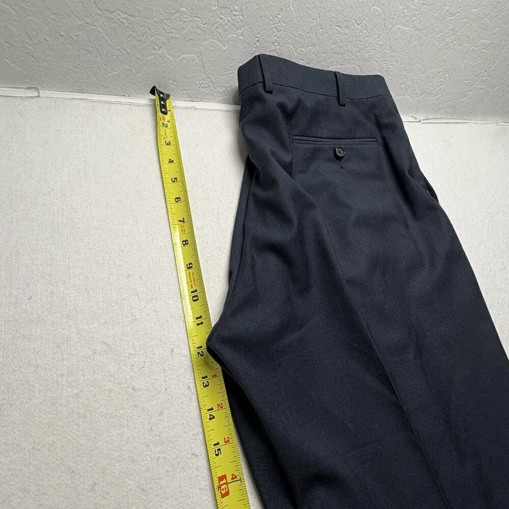 RALPH LAUREN‎ Men Dress Pants Sz 38x32 Blue Pleated Cuff Hem Professional 28-4